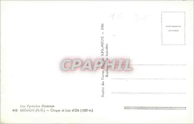 Luchon (H.-G.) — Cirque e Lac d'O6 (1500 m.) — Société des Cartes APA-POUX — n° 410 — Verso