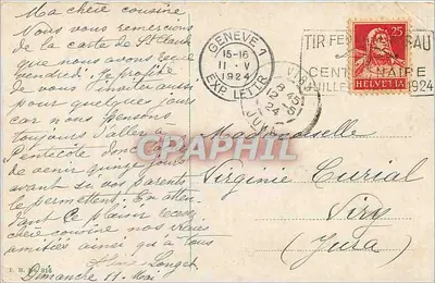 Genève, Quai des Eaux-Vives et le Mont-Blanc — Verso
