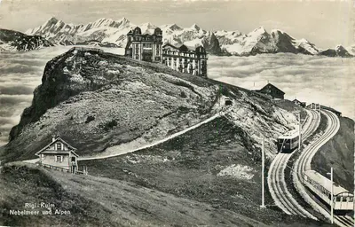 Rigi-Kulm — Nebelmeer und Alpen — Photoglob-Wehrli A.-G., Zürich