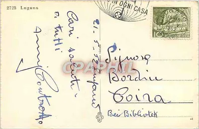 Widok z Lugano — jezioro Leman — wydawca Lugano 2728 — Rewers