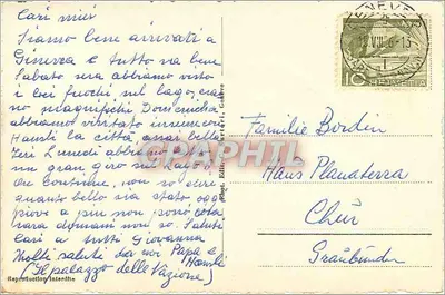 Genebra. Palácio da ONU e o Monte Branco — Editor Siffri, n° 230 — Verso