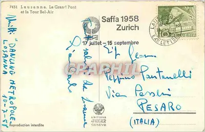 Lausanne. Wielki Most i Wieża Bel-Air — Wydawnictwo Jaeger, nr 7431 — Rewers