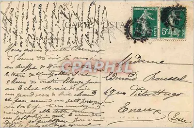 Clermont-Ferrand (P.-de-D.) — Bourrée de la fontaine pétrifiante du Pont naturel — L'Hyronnelle, Paris, n°454 — Verso