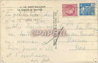 Saut-du-Loup — Wodospad Courmes — Wydawnictwo Saut-du-Loup, Nice — Rewers