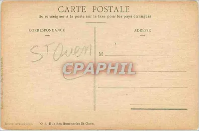 Rue des Boucheries, Saint-Ouen — vista pintada — Robin Pittopiesque, N°8 — Verso