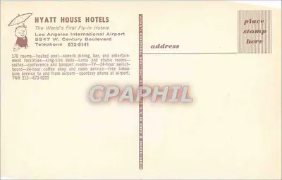 Hyatt House Hotels — Aeroporto Internacional de Los Angeles — Mirro-Kreme Card by H. B. Creme, Inc. — Verso