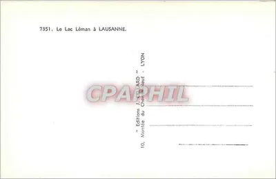 O Lago Léman em LAUSANNE — Edições "GÉLARD" — n° 7351 — Verso