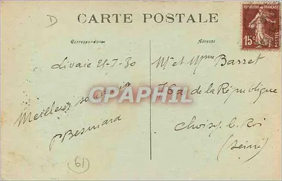 Alençon — Vista sobre a Sarthe — Aux Alliés, 8 rue Cadet, Paris — Verso