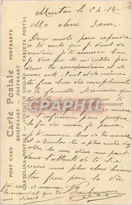 Menton. El Jardín público y el Casino municipal — ND Fot. n° 945 — Reverso