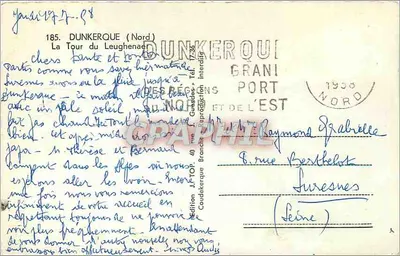 Dunkerque — Torre do Leughenaer — edição J.TOP — Verso