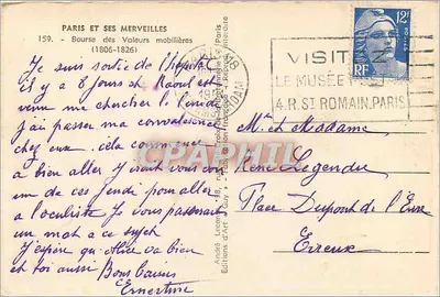 Bolsa de Valores Mobiliários — Paris — Edições d'Art Guy, n°159 — Verso