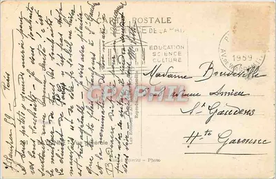 Vista do porto de Bordeaux — editor Les Éditions de la Paix, número de série não visível — Verso