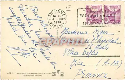 Chillon e a Dent du Midi — Fotografia: Wehrli & Vongs & Cie, S.A., Zurique — n° 1815 — Verso