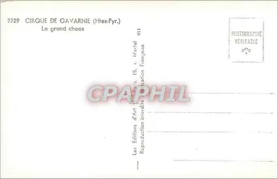 Cirque de Gavarnie — Le grand chaos — Les Éditions d'Art, 15, r. Martel, Paryż — Rewers