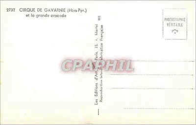 Cirque de Gavarnie (Htes-Pyr.) — et la grande cascade — Les Éditions d'Art Martel, Parijs — Achterkant