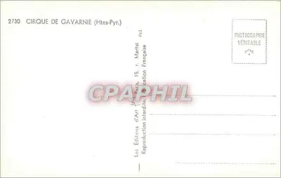 Cirque de Gavarnie — Pyrénées-Orientales — Les Éditions d'Art, Paris — Rewers