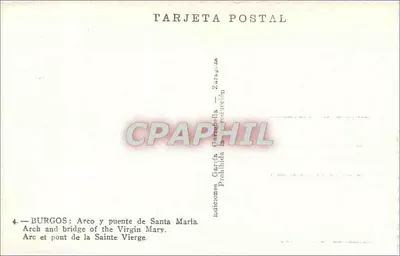 Burgos — Arc i most Świętej Maryi — Éditions García Gamundilla — Rewers