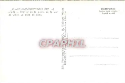 Chamonix-Montenvers — Wewnętrzne wnętrze lodowej jaskini. Sala kąpieli — Fot. Lamsol — Rewers