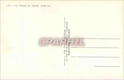 Le Plomb du Cantai (1858 m.) — Argrá — Les Arts Graphiques de Toulouse — Reverso