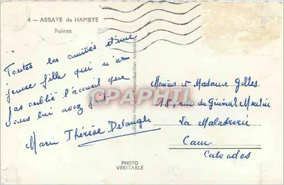 Abbaye de Hambye — Ruínas — Foto Verdadeira — Verso