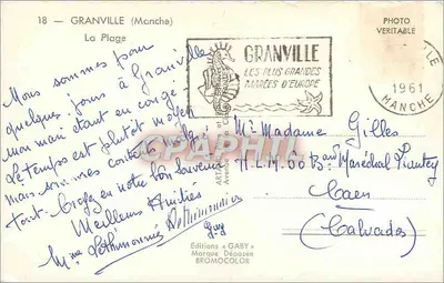 Granville (Manche) — Plaża — Wydawnictwo « Gaby » — Rewers