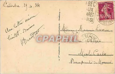 Le Havre - A Falaise de la Hève vista do Casino — editor ABA, n° 163 — Verso