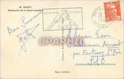 Nancy - Hémiciclo da Praça Carrée — Edições V. Roeder, Nancy, n°50 — Verso