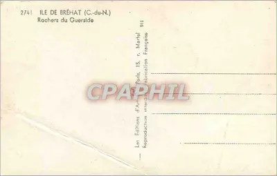 Ilha de Bréhat (C.-du-N.) — Rochas do Guerside — Éditions d'Art, Paris — Verso