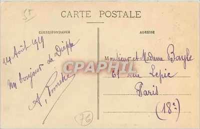 Dieppe - Het Oude Kasteel - De Machicolaten — A. Bettembos, n°96 — Achterkant