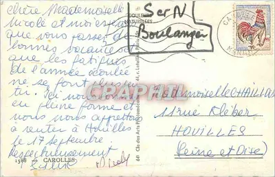 Carolles — Herinnering zeilboot — Uitzicht op de stad, strand, dal van Lude en uitzicht naar Jullouville — Achterkant