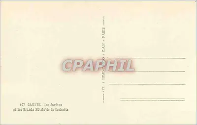 Cannes - Los Jardines y los Grandes Hoteles de la Croisette — editor Réal-Paris, n° 107 — Reverso