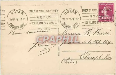 Royan-le Chay - Corniche du Pigeonnier - Efekt Morza - BR — Rewers