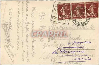 Le Portel — Plaża — widok plaży z dziećmi bawiącymi się i budynkami w tle — Wydawnictwo Léonard, n° 150 — Rewers