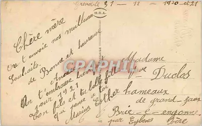 Statek żaglowy ozdobiony kwiatami — Szczęśliwego Nowego Roku — Wydawnictwo francuskie — Rewers