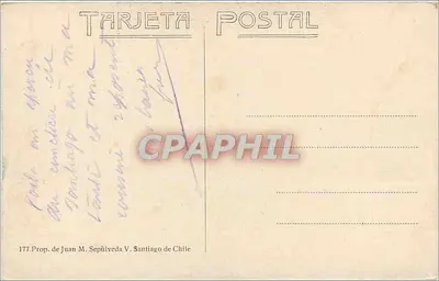 Cemitério General. Santiago. Chile. — Editor Juan M. Sepúlveda V. — N° 177 — Verso