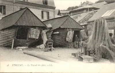ÉTRETAT — Le Travail des filets — LL.