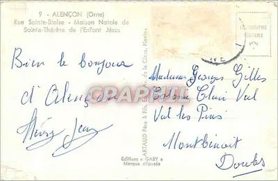 Alençon (Orne) — Casa Natale de Santa Teresinha do Menino Jesus — Éditions Gaby — Verso