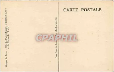 Góry Tarn — Pas de Sourcy, Roque Sourde i Chaos de l'Enfer — Imp. François, Limoges — Rewers