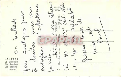 Bazylika w Lourdes — widok z placu — Éditions d'Anjou, G. Deguisne — Rewers