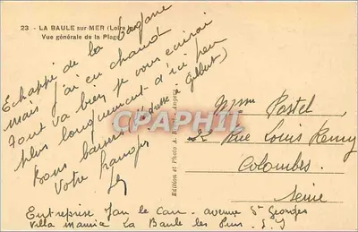La Baule-sur-Mer — Algemene uitzicht op de Strand — Uitgave A. Bruel, serie 23 — Achterkant
