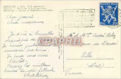 Brukselka — Katedra Notre-Dame-au-Sablon — Wyd. THIERY, N° 3 — Rewers