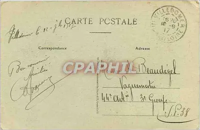Auzouer — Castelo de Pierrefitte — H. Chandaunay, Chateaurenault — Verso