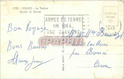 Bassin y Serres de Rennes — Le Thabor — Edición ME5NY — Reverso