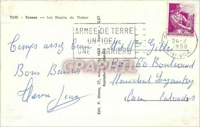 The Bassins du Thabor — Rennes — Edit. P. Mesny, 7248 — Back