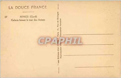 Nîmes (Gard) — Galeria que circunda as Arênes — Les Éditions d'Art YVON — Verso