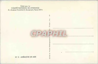 해양 앙상모 — 수중 — COMITÉ NATIONAL DE L'ENFANCE 발행, 번호 3 — 뒷면