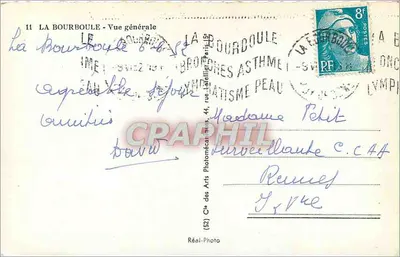 La Bourboule — Ogólny widok — Cie des Arts Photomécaniques — Rewers