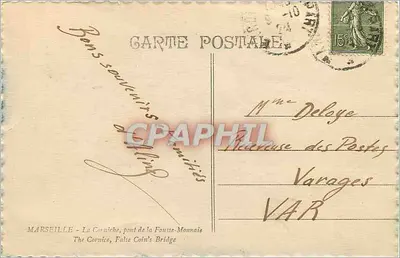 Marseille — La Corniche, pont de la Fausse-Monnaie — Éditeur : Graphphil — Rewers