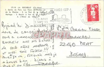 La Rochelle — vista do porto, das torres e do Hôtel de Ville — editor Greff, n° 171-10 — Verso