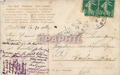 Dwie krowy obok jeziora — scena pasterska — Th. E. L. Seria 840 — Rewers